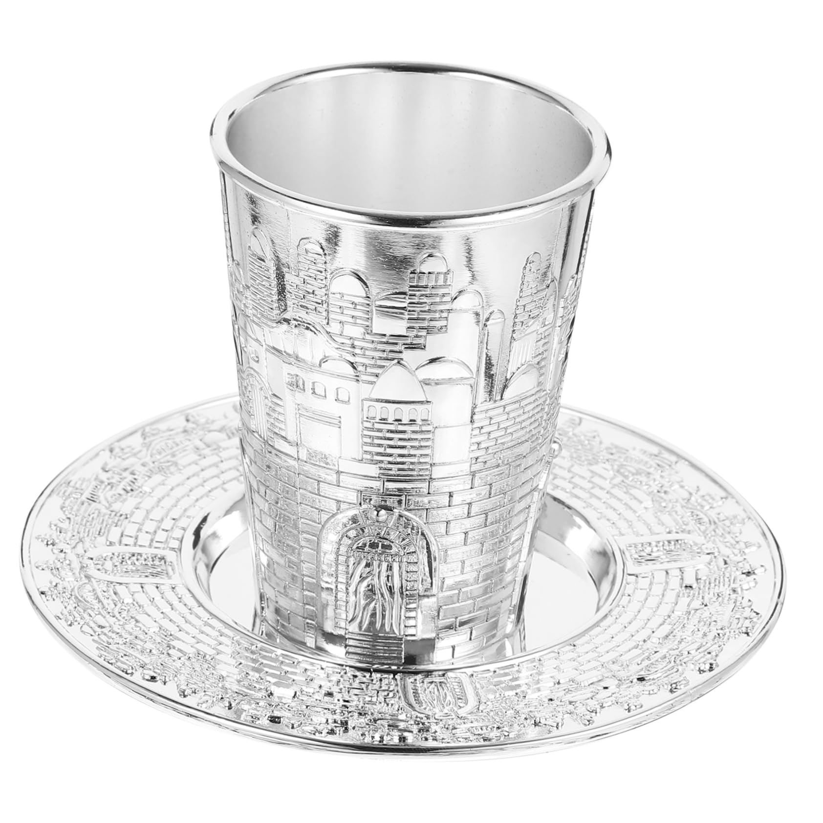 Coupe de Kiddouch symbole tradition juive plaquée argenté Shabbos