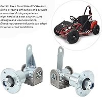 Vista 2 de Nudillo de dirección, Kart puntal de dirección delantera, husillo de nudillo, 0.669 in 3 pernos rueda delantera buje de rodamiento brida