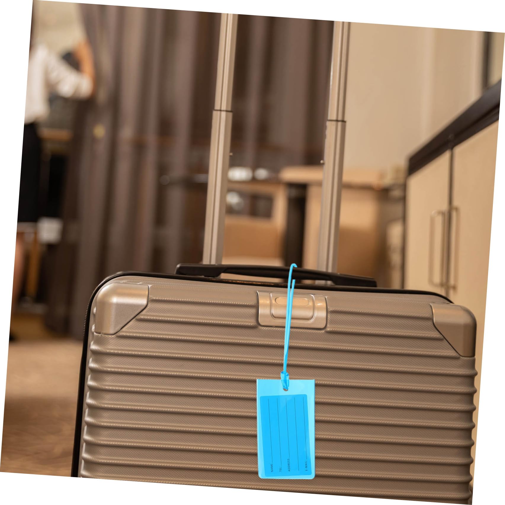 100 Pezzi Etichetta per Bagagli in Pvc Colorata con Finestra Trasparente e Passante Rinforzato, Visibilità Alta e Protezione Dati per Valigie e Zaini Durante Viaggi e Check-in