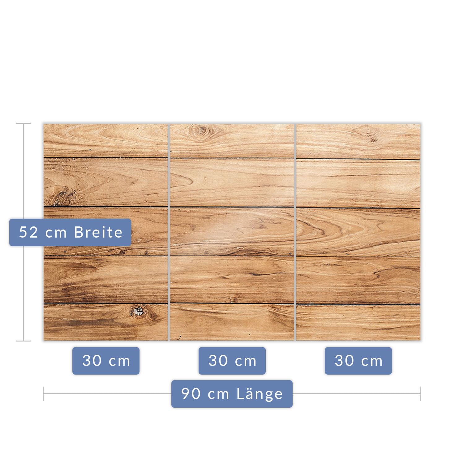 Herdabdeckplatte Abdeckung Ceranfeld Abdeckplatte Schneidebrett 3-Teilig 90x52 Holz Bretter Braun Spritzschutz Glasplatte Ceranfeldabdeckung Schutz Herdschutz Sicherheitsglas Glasschneidebrett 3x30x52