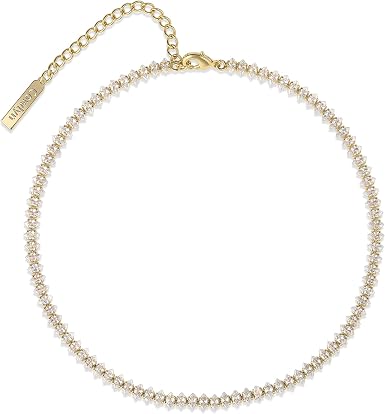 Cowlyn Tennis Choker Necklace Crystal 