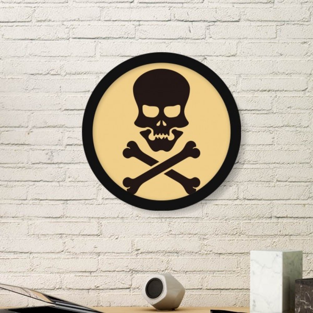 Cadre peintures Halloween skull bones rond noir au design artistique premium