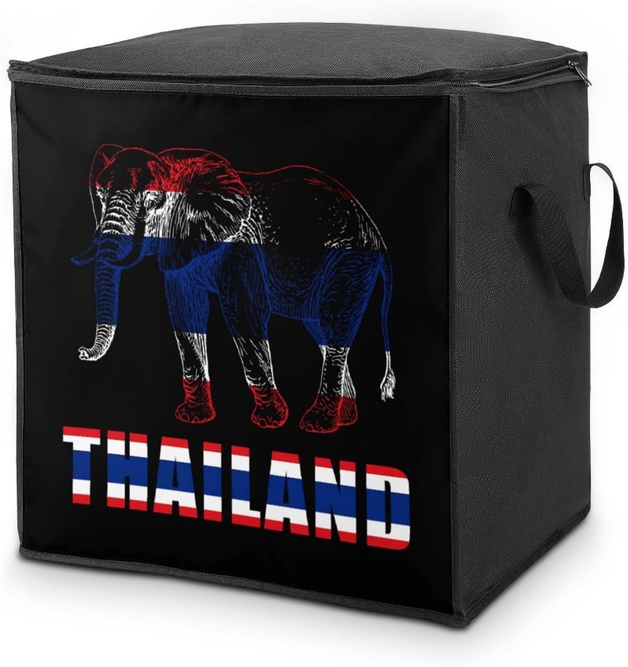 Thailand Flag Thai Elephant Large Comforter Blanket Storage Bags Bins 70L Closet Organizer with Handles