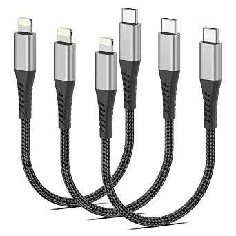 USB C to Lightning Cable 1FT, 3Pack iPhone Fast Charging Lightning Cord