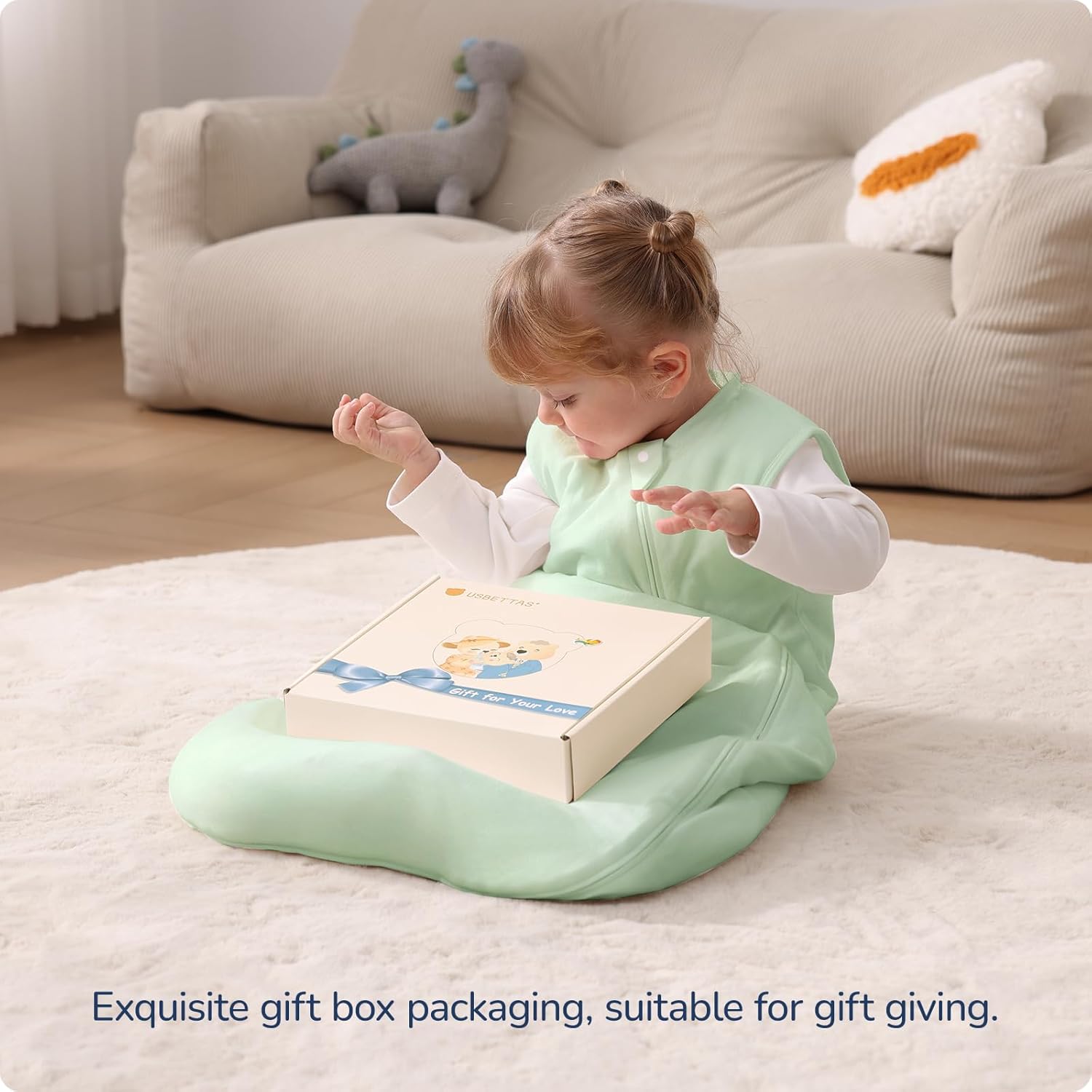 1.0 Tog 2.5 Tog Baby Sleep Sack, 100% Cotton Baby Sleeping Bag 3-24M, 2-Way Zipper Baby Wearable Blanket - Image 9