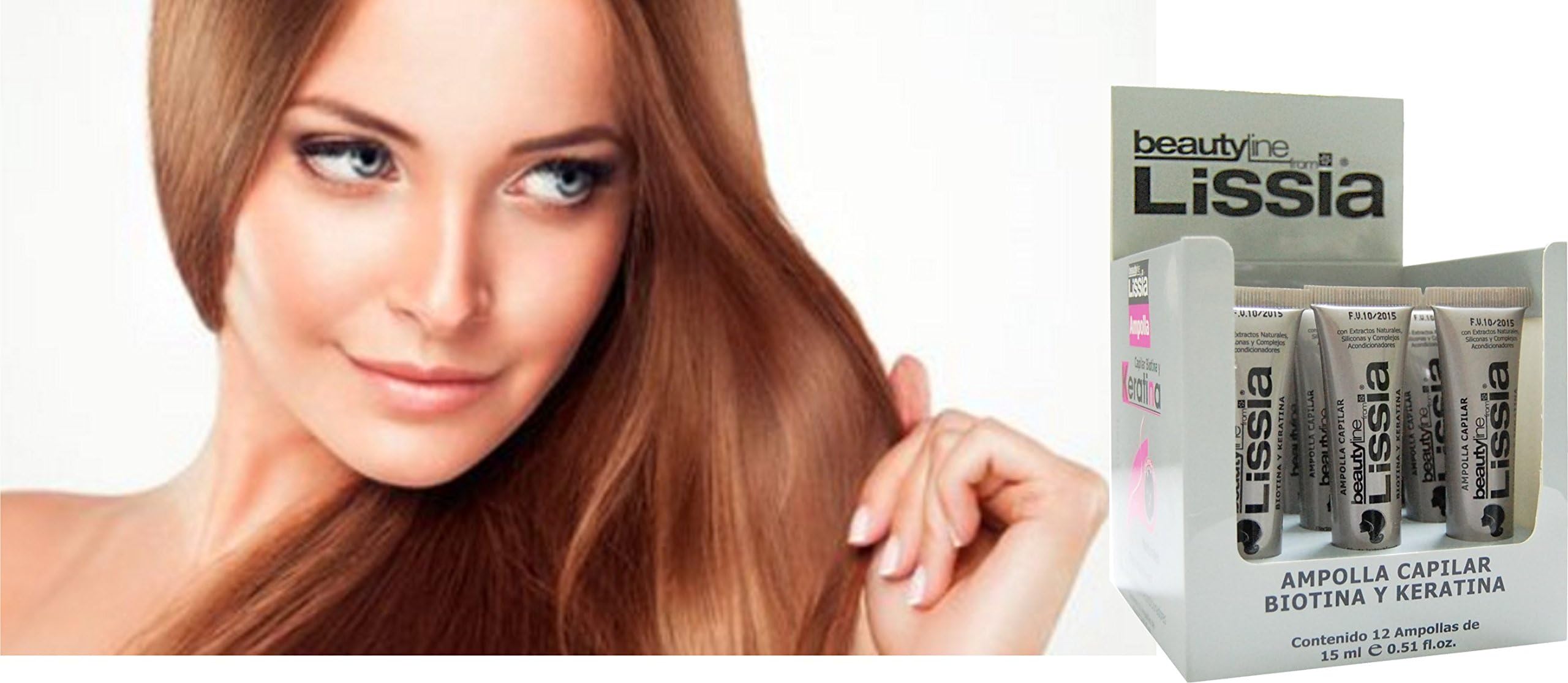 LISSIA-Keratina y Biotina Ampolla (BOX 12PCS). Ayuda a recuperar el cabello maltratado. Ayuda para la caída del cabello.