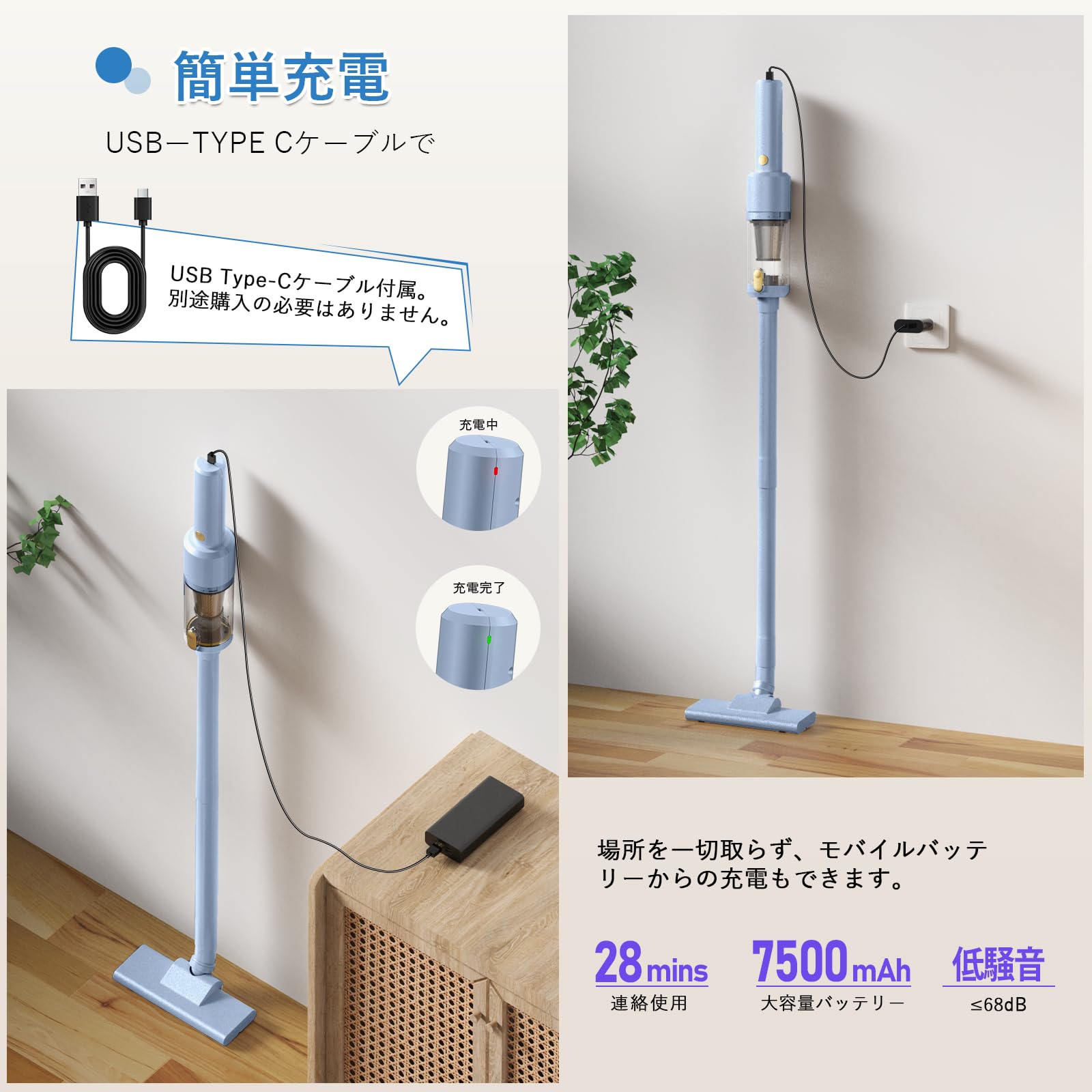掃除機 コードレス 【2026改良進化モデル！業界最薄のフロアヘッド