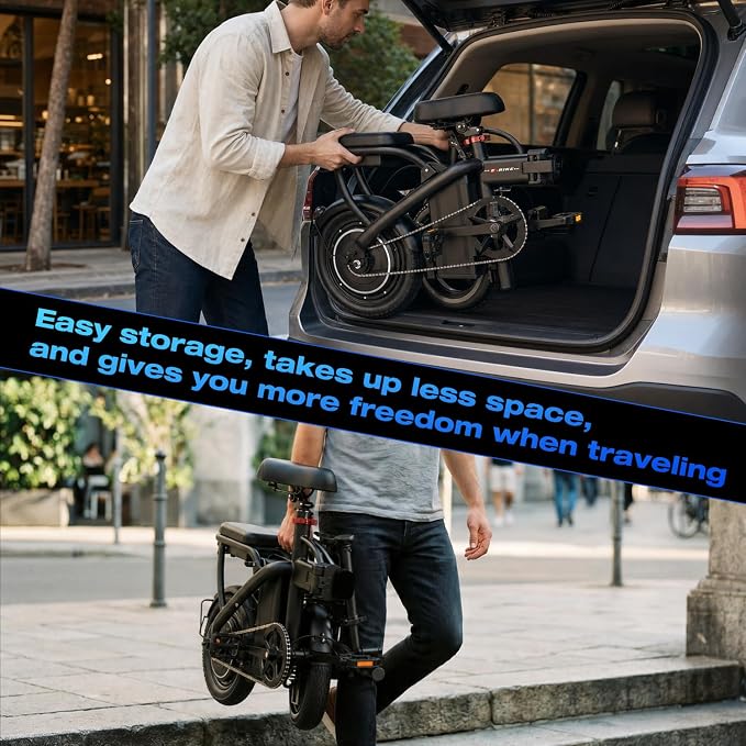 Bicicleta eléctrica plegable para adultos y jóvenes 14" miniatura 7