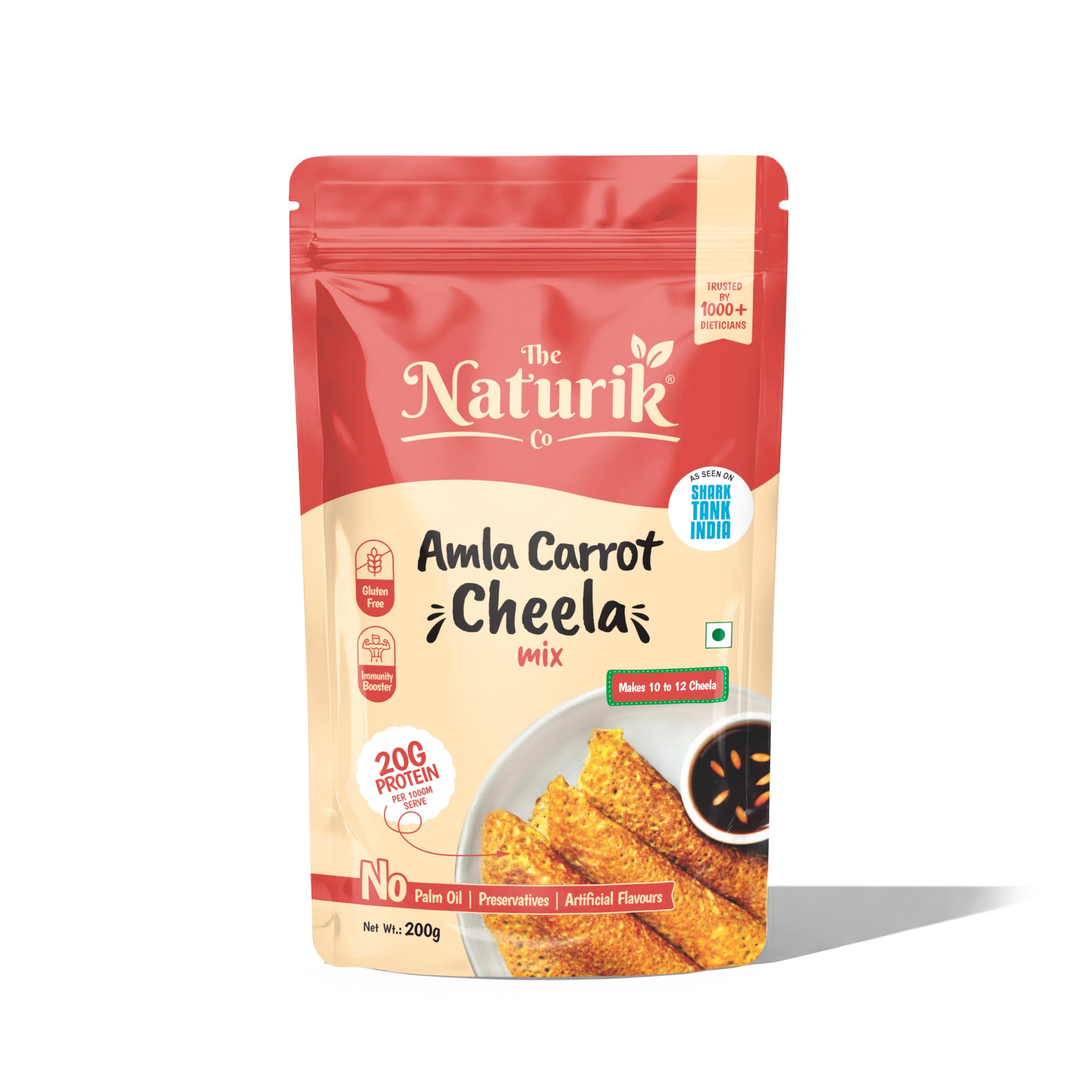 The Naturik Co Millet Carrot Cheela Mix - 250 gm, Ready to Cook Millet Chilla/Dosa| Healthy & Instant Breakfast | Anytime Snack for Kids and Family | As Seen On Shark Tank-image-8