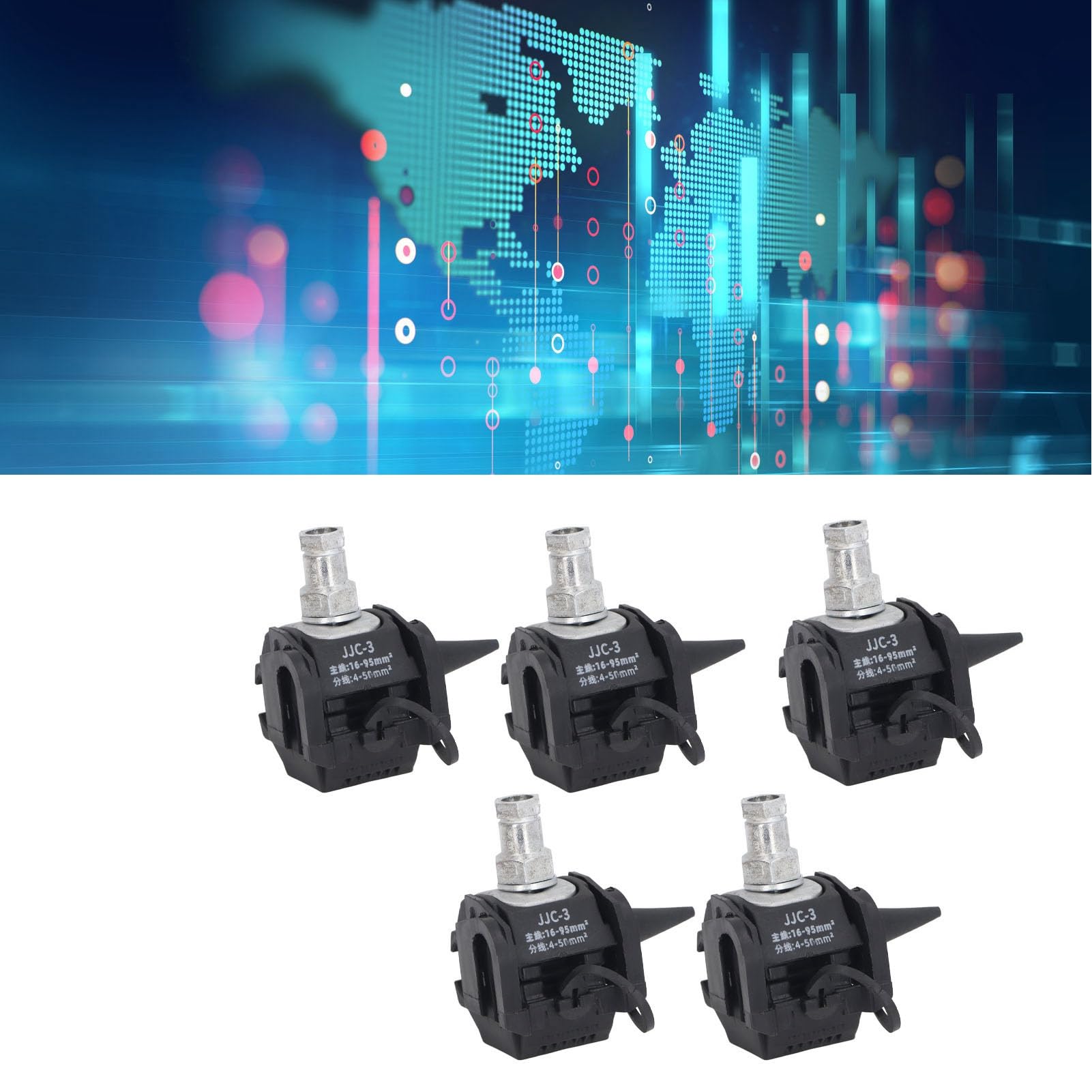 Connecteur de Perçage d'Isolation 5 Pièces 3 Conducteurs sans Dénudage pour Câble Haute Tension 1KV Professionnel
