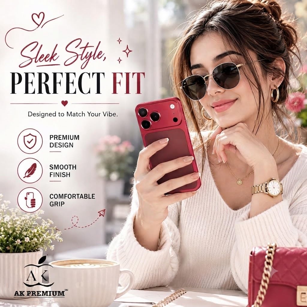 Metal Conversion Kit for i Phone 13 Pro Max to i Phone 18 Pro Max Look | Aluminum Back Plate with Metal Camera Frame | Shockproof Back Housing Replacement | Wine — Amazon image 2