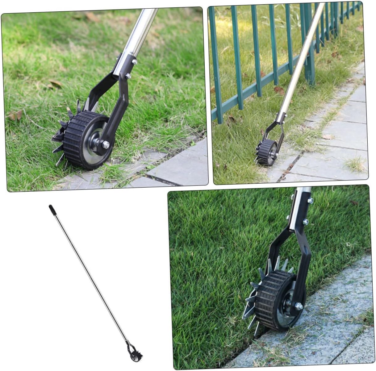 Totority 1set Wheel Rotary Lawn Edger Tool for Precise Landscaping Manual Grass Trimming Edger Extended Handle for Sidewalks and Garden Borders for Clean Lawn Edges