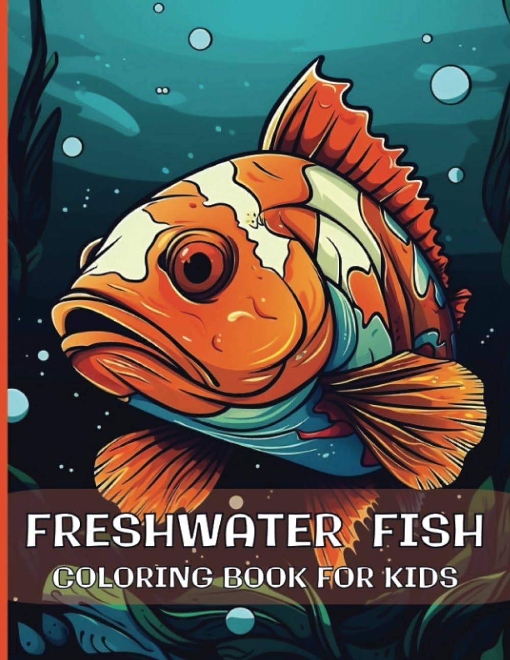 Freshwater Fish Coloring Book for Kids: Adorable Cartoon Freshwater Fish For Those Who Like Fishing in Lakes and Rivers