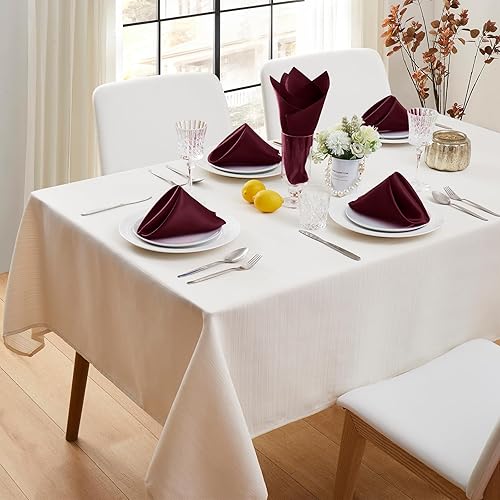 Miniatura 2 de Aormenzy Paquete de 60 servilletas de satén color burdeos de 17 x 17 pulgadas, servilletas de tela para fiestas, servilletas cuadradas de satén,