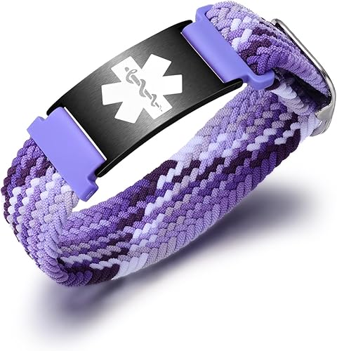 Miniatura 61 de Pulseras deportivas personalizadas de alerta médica para mujeres y hombres – Pulseras de identificación médica personalizadas con grabado gratuito