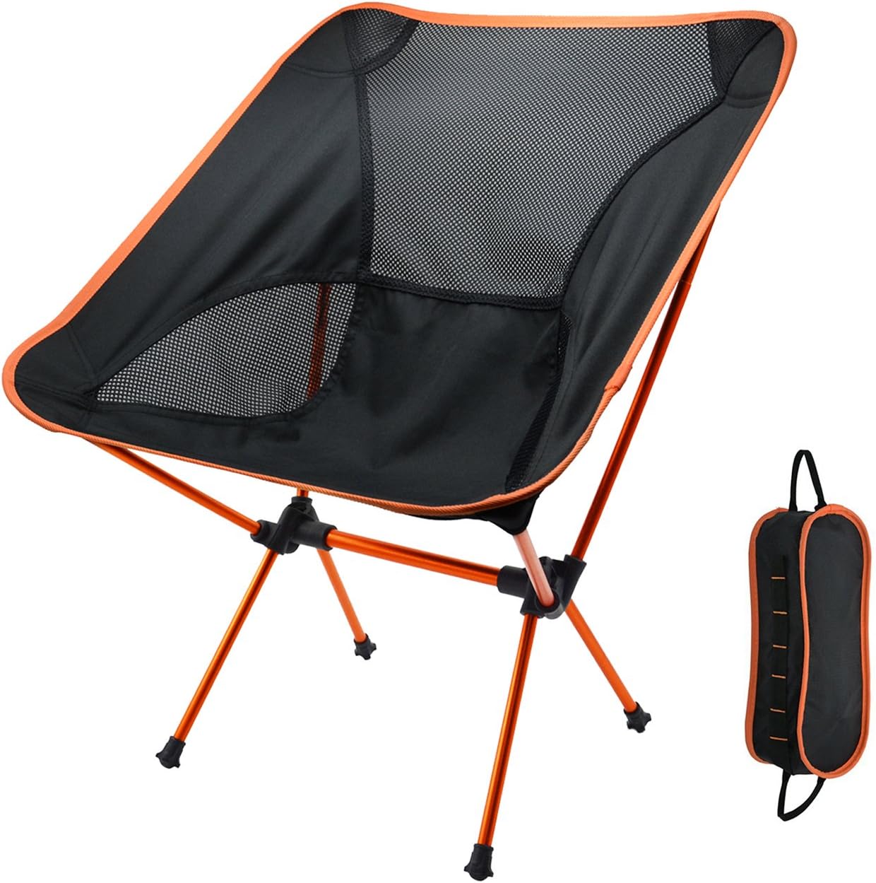 Yocuby Portable Camping Chairs Outdoor Lightweight Folding Chair with Carry Bag for Hiking,Fishing,Beach(Orange)