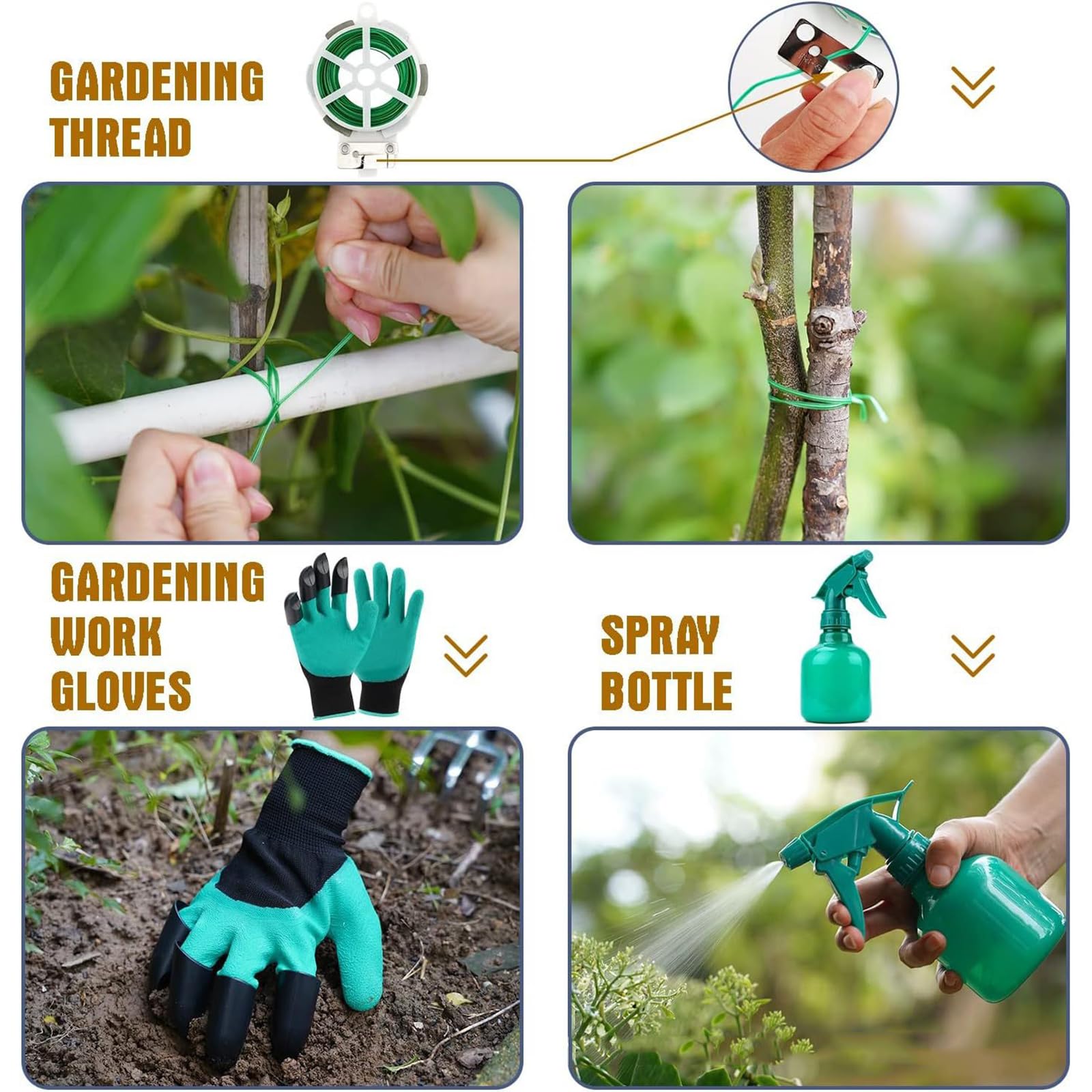 10 Pezzi Set di Attrezzi da Giardino Fai da Te per Lavori Pesanti per Il Giardinaggio con Borsa per Attrezzi da Giardino Kit Ergonomico di Utensili Manuali da Giardinaggio Regali da Giardino