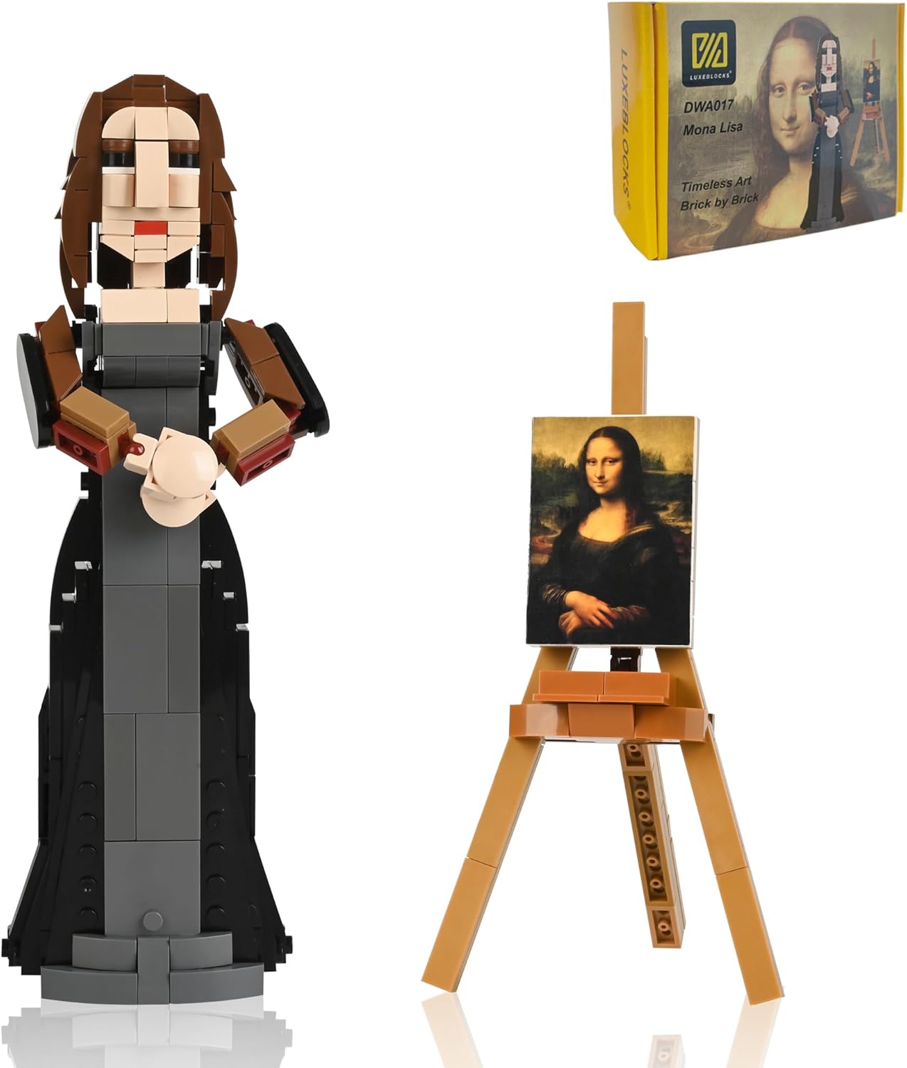 Mona Lisa-Inspired Art Building Set - 311PCS Bricks Artistic 3D Sculpture Kit with Customisable Stickers, Advanced Display Model for Home & Office - Creative Gift for Adult Art Enthusiasts