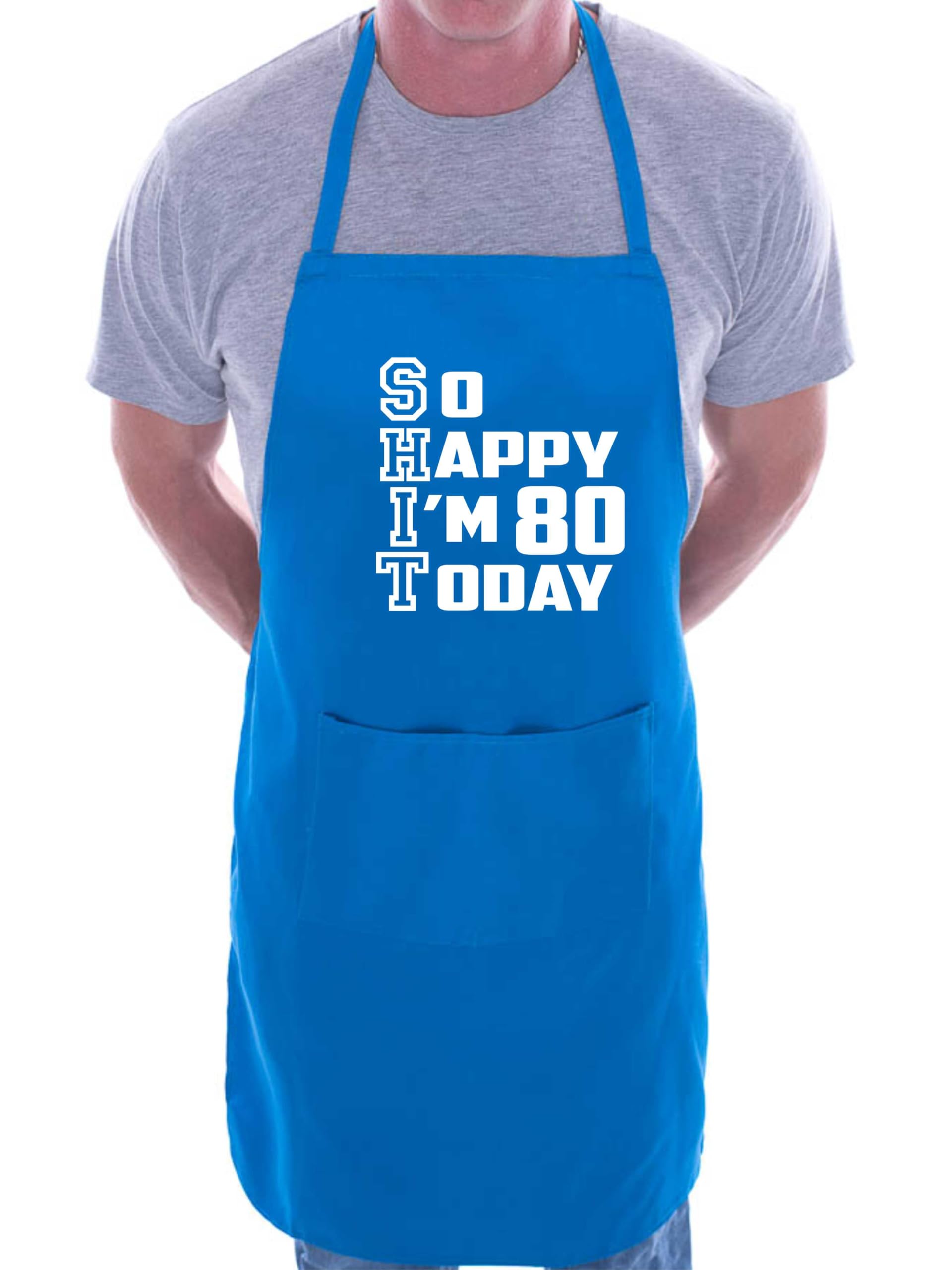 Print4U Apron Funny 80th Birthday Gift For Men & Ladies Turning 80 Present Blue