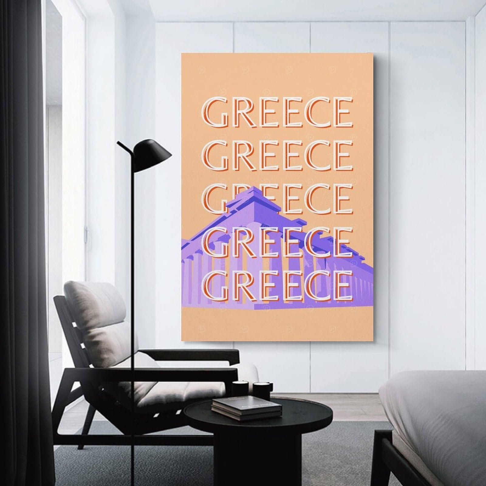 Junmoney Greece Travel (4) Canvas Wall Art, 20x30inch(50x75cm), for Entrance Walls, Hall Decor Or Foyers, Wall Decor to Refresh Empty Corners
