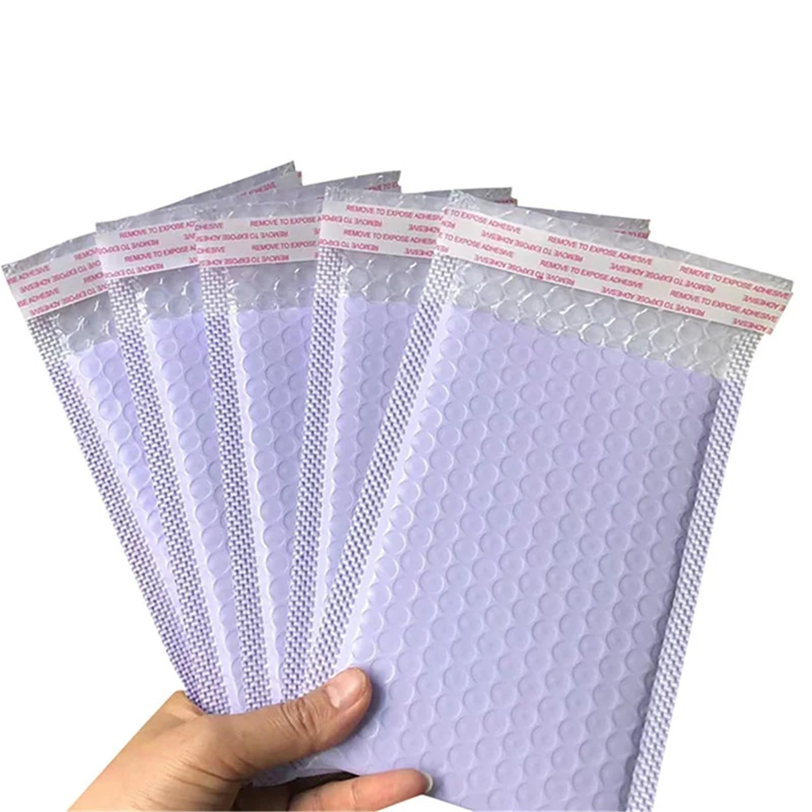 Luftpolsterumschläge 50 Stück lila Luftpolstertaschen, gepolsterte Versandumschläge, Mailer for die Verpackung, selbstverschließende Versandtaschen mit Luftpolsterpolsterung(13 * 15cm)