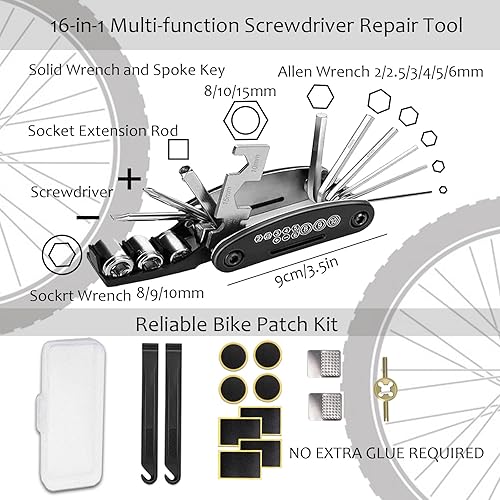 Miniatura 3 de Kit de herramientas de reparación de bicicletas, herramienta de reparación de cadena de neumáticos de bicicleta con interruptor de cadena, alicates