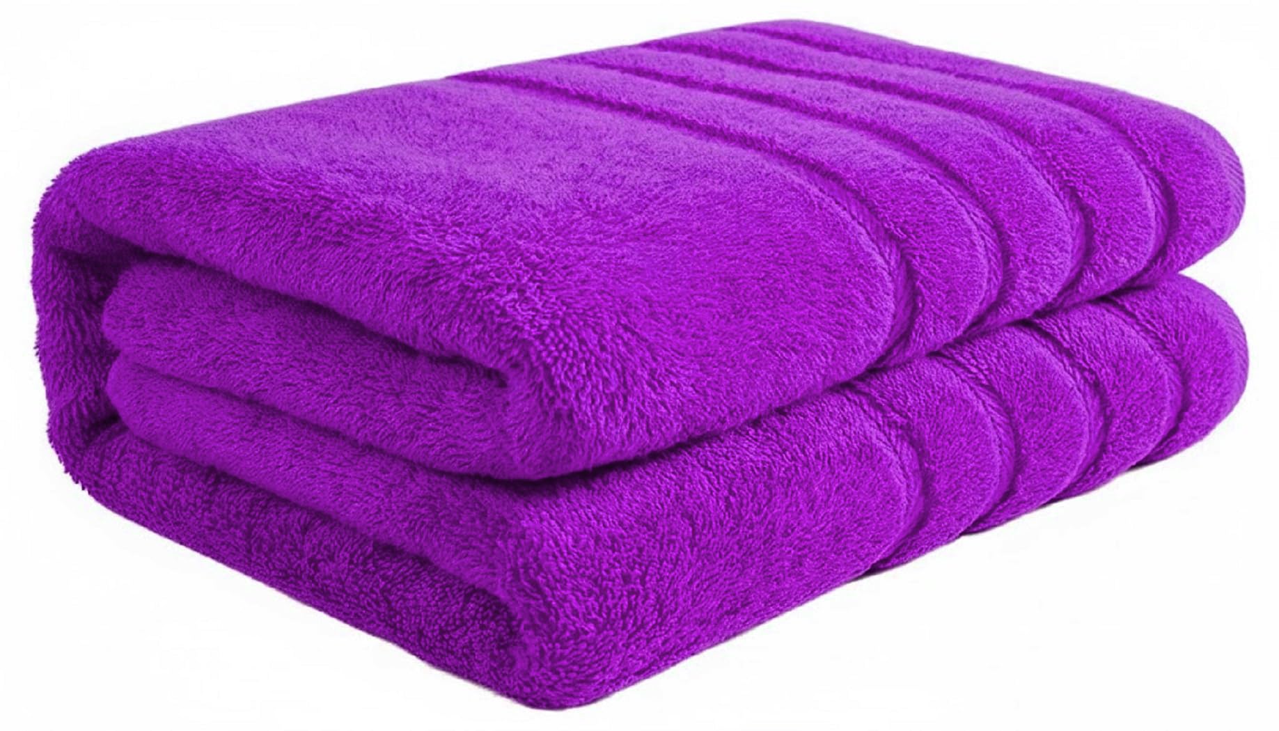 EDB Extra Large Bath Sheet Super Jumbo Big Bath Sheets Towels 100x200cm Body Wrap Thick Absorbent 100% Cotton Quick Dry Bath Towel 600-GSM (Purple)