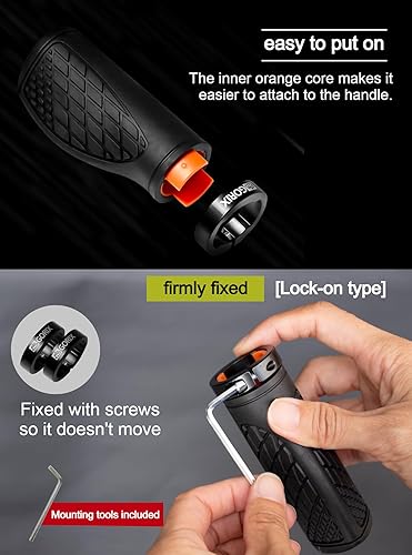 Miniatura 5 de GORIX Bicicleta Ergo Grips Bar End Cycle Lock En Manillar Bicicleta de Montaña MTB 95mmx95mm128mmx95mm(GX-AGOO)