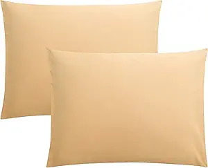 FLXXIE Microfiber Pillow Cases Standard Size, Soft Pillowcases with Envelope Closure, Wrinkle, Stain Resistant Pillow Covers, 20x26, Light Taupe