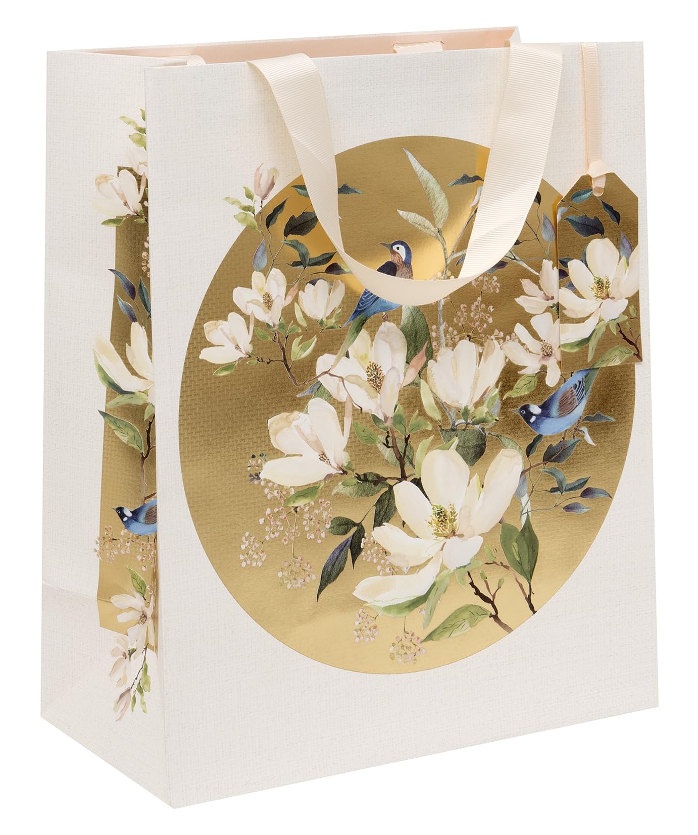 Glick Large Gift Bag - Gilded Magnolia Floral Design - 260 x 315 x 135mm