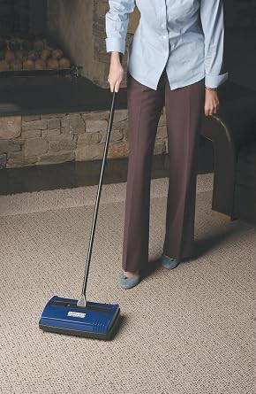 Carlisle FoodService Products Duo-Sweeper Rubberized Carpet and Floor Sweeper Efficient Manual Cleaning for Restaurants with Low Pile Carpets