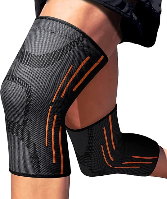 2 Pack Knee Support - Knee Compression Sleeves for Women & Men, Knee Brace for Running, Working Out, Basketball, Gym, Weightlifting, Workout, for Arthritis Joint Pain Relief Size M