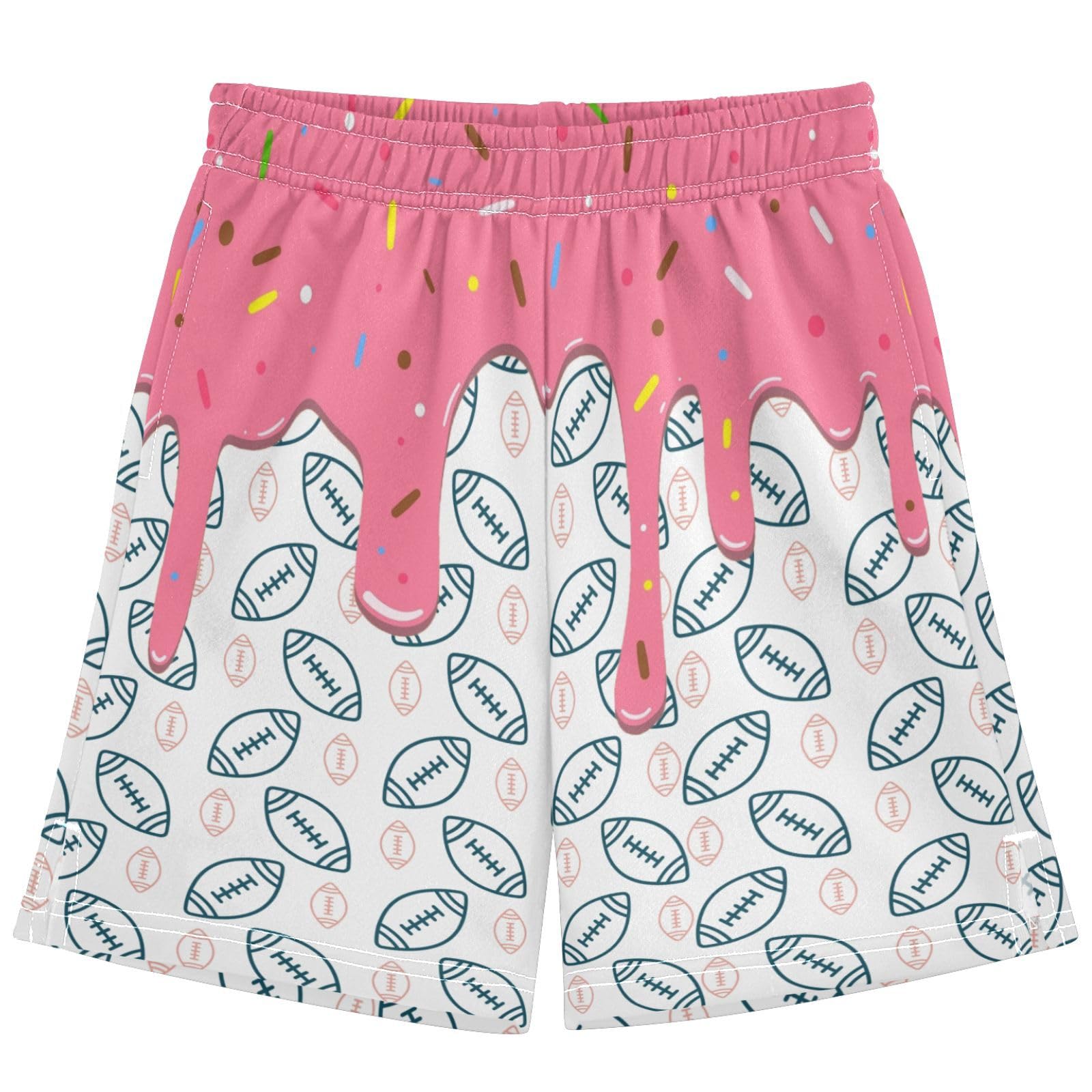 Boys Athletic Shorts Basketball Shorts Melting Ice Cream Teens Hiking Gym Shorts with Pocket for Outdoor Activity 7-15 Y