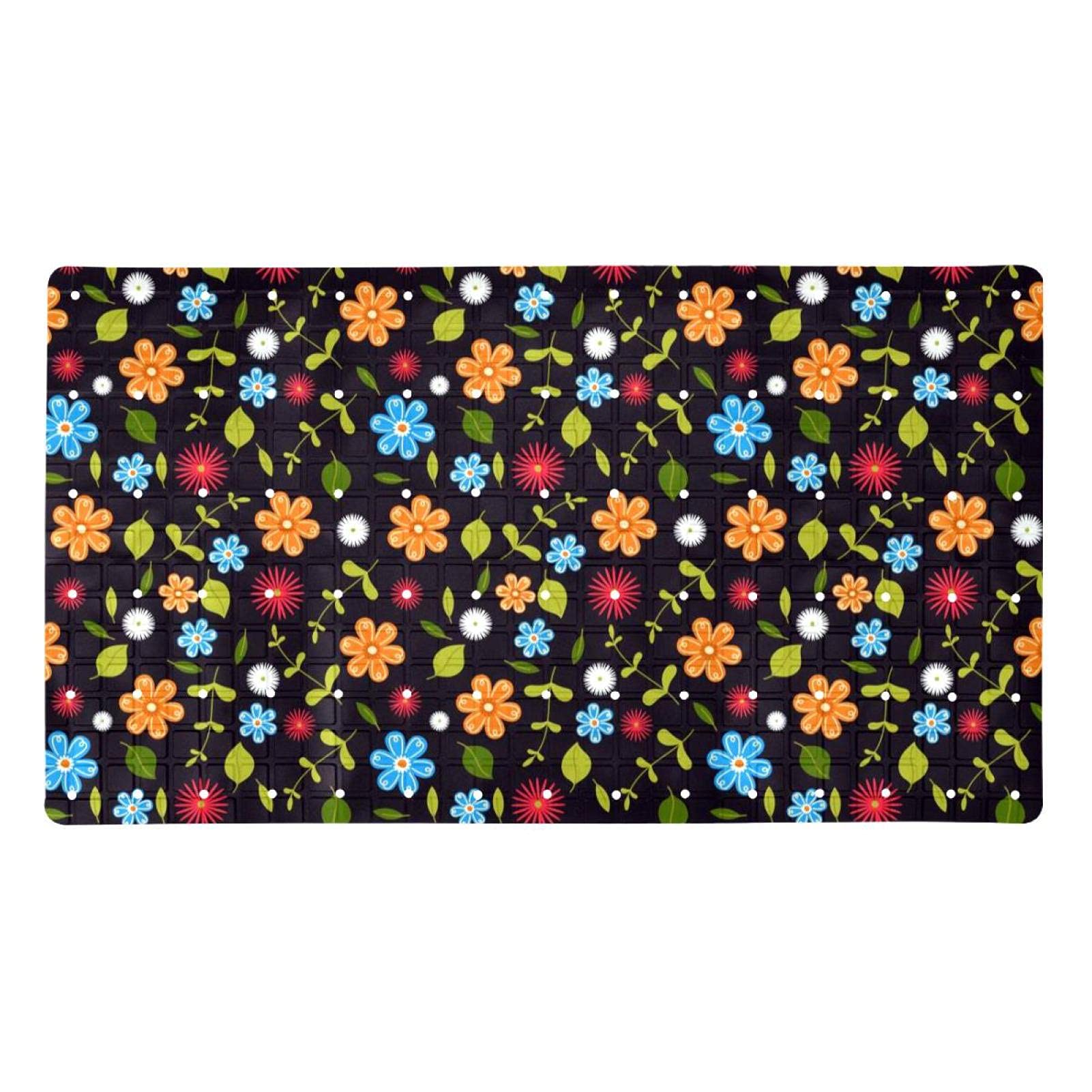 Tapis de bain antidérapant floral pour une douche familiale sûre