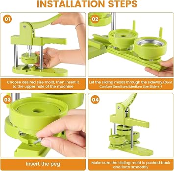 Button Maker Badge Machine 25+32+58 mm with 300pcs Plastic Badge and 100pcs Metal Button Sets, Pin Maker Machine,DOYFAY DIY Badge Press Machine with Molds & Circle Cutter