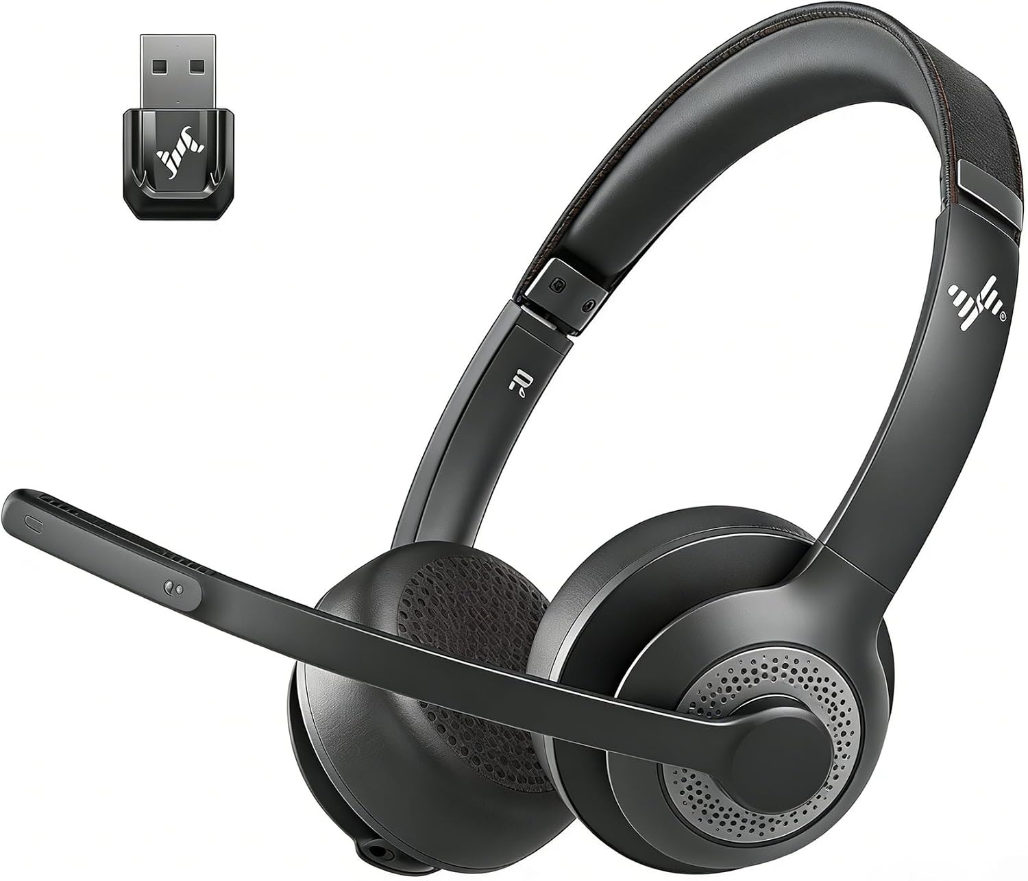 JIAMQISHI USB Headset with Noise Canceling Mic, 0.1 inch 3.5 mm + USB Connection, 270 Degree Rotation, Unidirectional Microphone, Mute, Lightweight Headphones, Telework, Remote Work, Home Work, Business, Online Calls, Web Conferencing, Wired Headphones for PC, Black 1