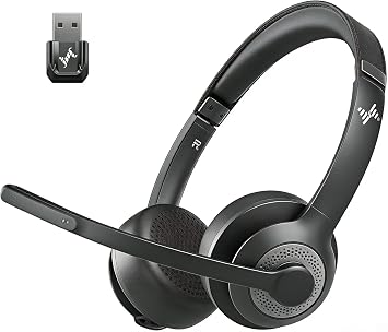 JIAMQISHI USB Headset with Noise Canceling Mic, 0.1 inch 3.5 mm + USB Connection, 270 Degree Rotation, Unidirectional Microphone, Mute, Lightweight Headphones, Telework, Remote Work, Home Work, Business, Online Calls, Web Conferencing, Wired Headphones for PC, Black 1