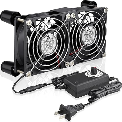 GDSTIME Ventilador de computadora de 3.150 in x 0.984 in con enchufe de CA 100V - 240V Ventilador de velocidad variable para módem router receptor