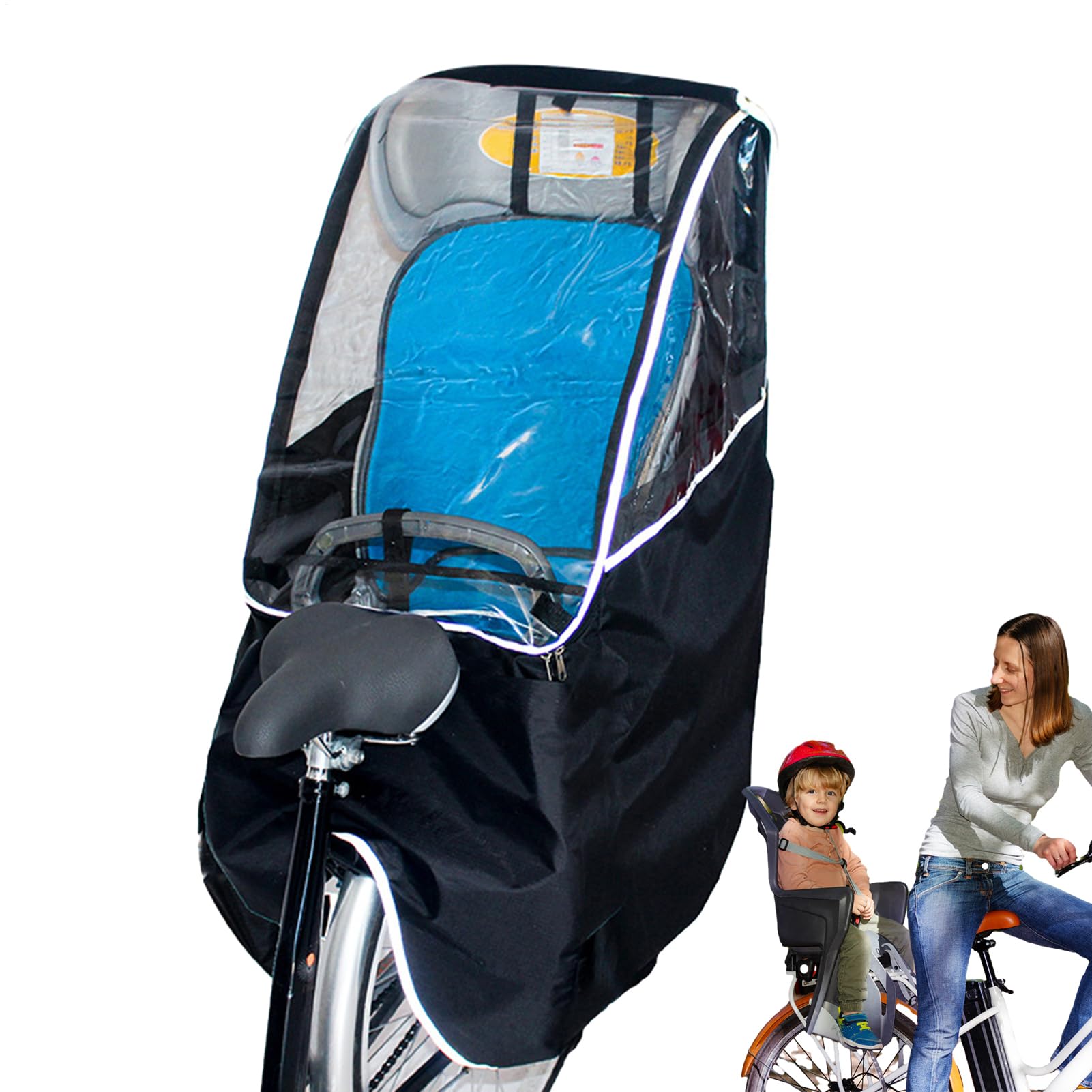 Cubierta de asiento trasero de bicicleta infantil impermeable y protectora contra viento