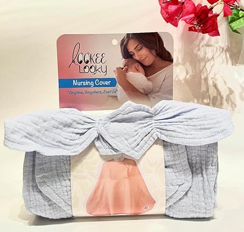 Miniatura 6 de Funda de lactancia de muselina para lactancia materna del bebé, con ventana Peekaboo, chal de lactancia de 100% algodón transpirable, delantal