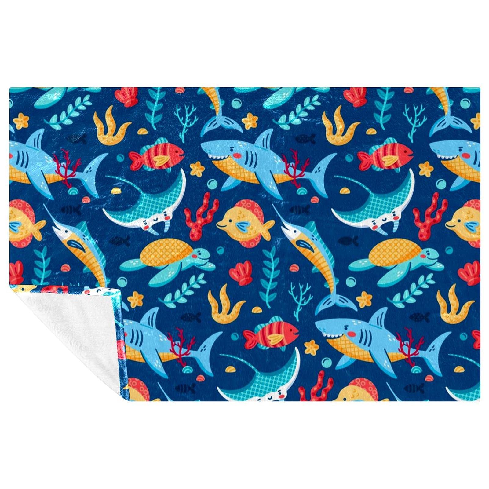 Couverture requin anti-froid pour canapé et lit : plaid chaud doux 150x100cm