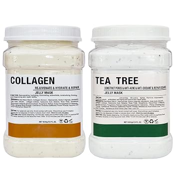 YMEYFAN 650G 23oz Jelly Mask Powder, Tea Tree & Collagen Jelly Mask Powder for Professional