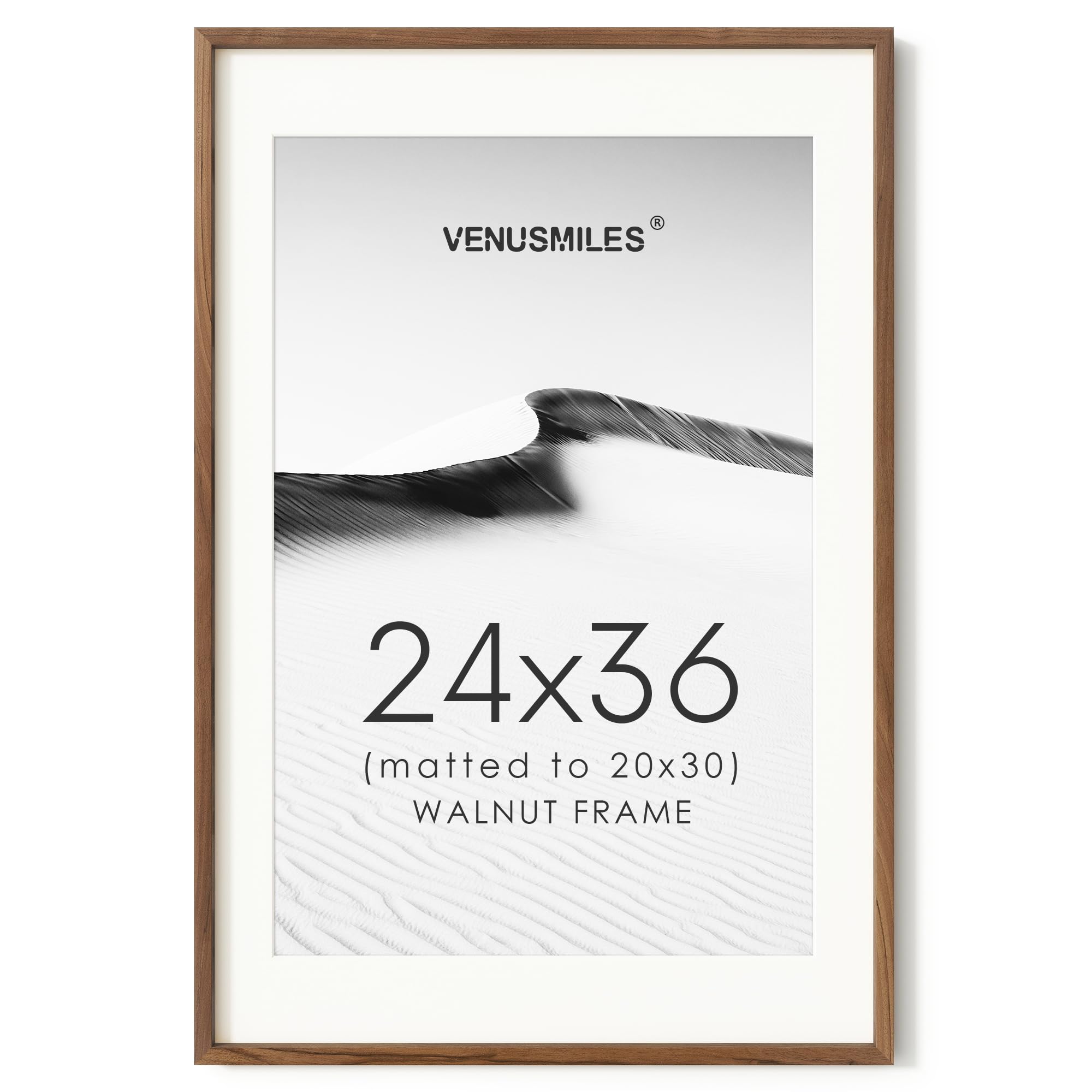 Venusmiles USA-Sourced Walnut 24x36 Poster Frame