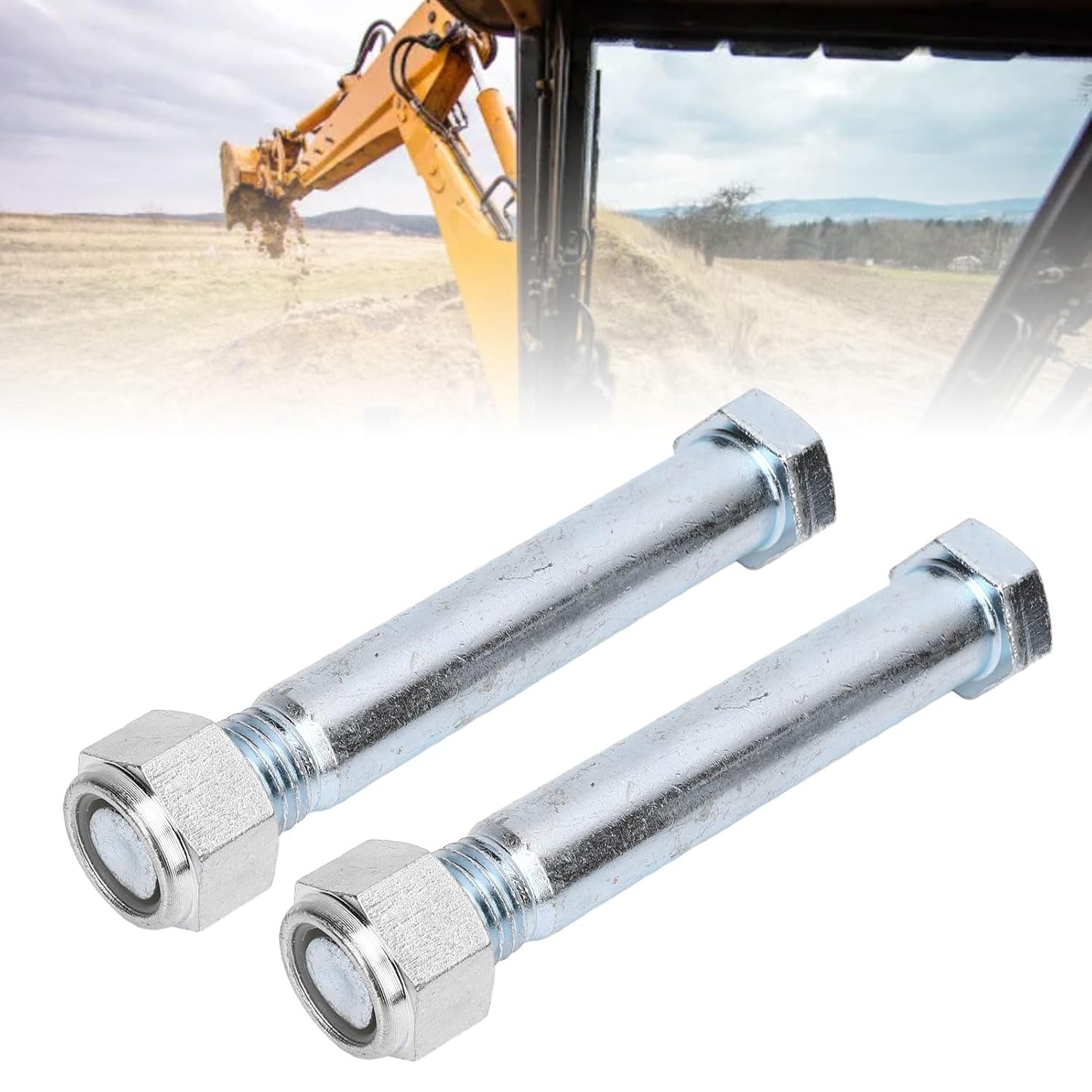 AUNMAS Mini Excavator Pins, 2Pcs Replaceable Small Digger Attachments Link pin for Buckets Rakes Looseners Augers