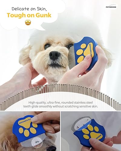 Miniatura 5 de PETHROOM peine profesional para mascotas Removedor de manchas de lágrimas de acero inoxidable para gatos y perros Herramienta de aseo suave de