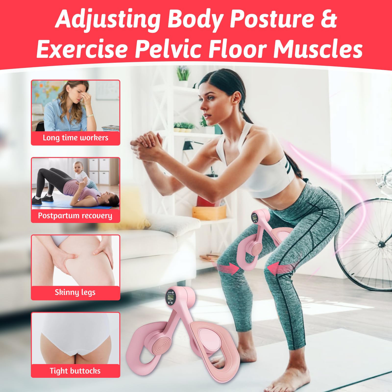 Hip Trainer Exerciseur - Entraîneur Pelvien Réglable Avec Compteur Pour Femme Et Homme