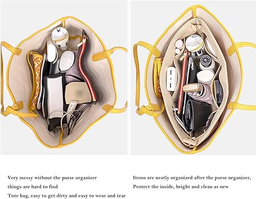 Miniatura 6 de Organizador de bolso, organizador de bolsa de mano, organizador de bolsa de fieltro con 12 bolsillos, compatible con bolsa, bolsos (negropequeño)