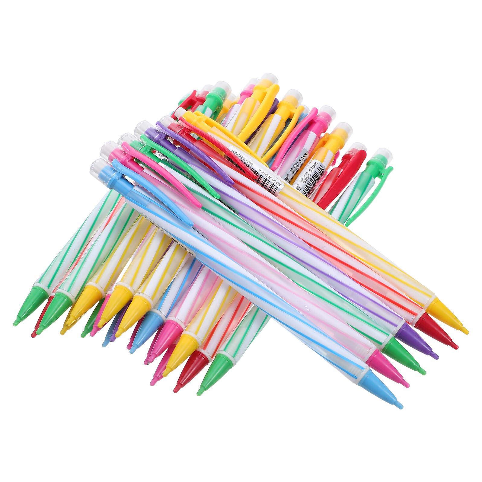 FOMIYES 36 Lápices Mecánicos Transparentes 07 MM con Goma de Borrar Portaminas Automático de Propulsión para Estudiantes Set Escolar Mayor para Dibujo y Escritura Aula