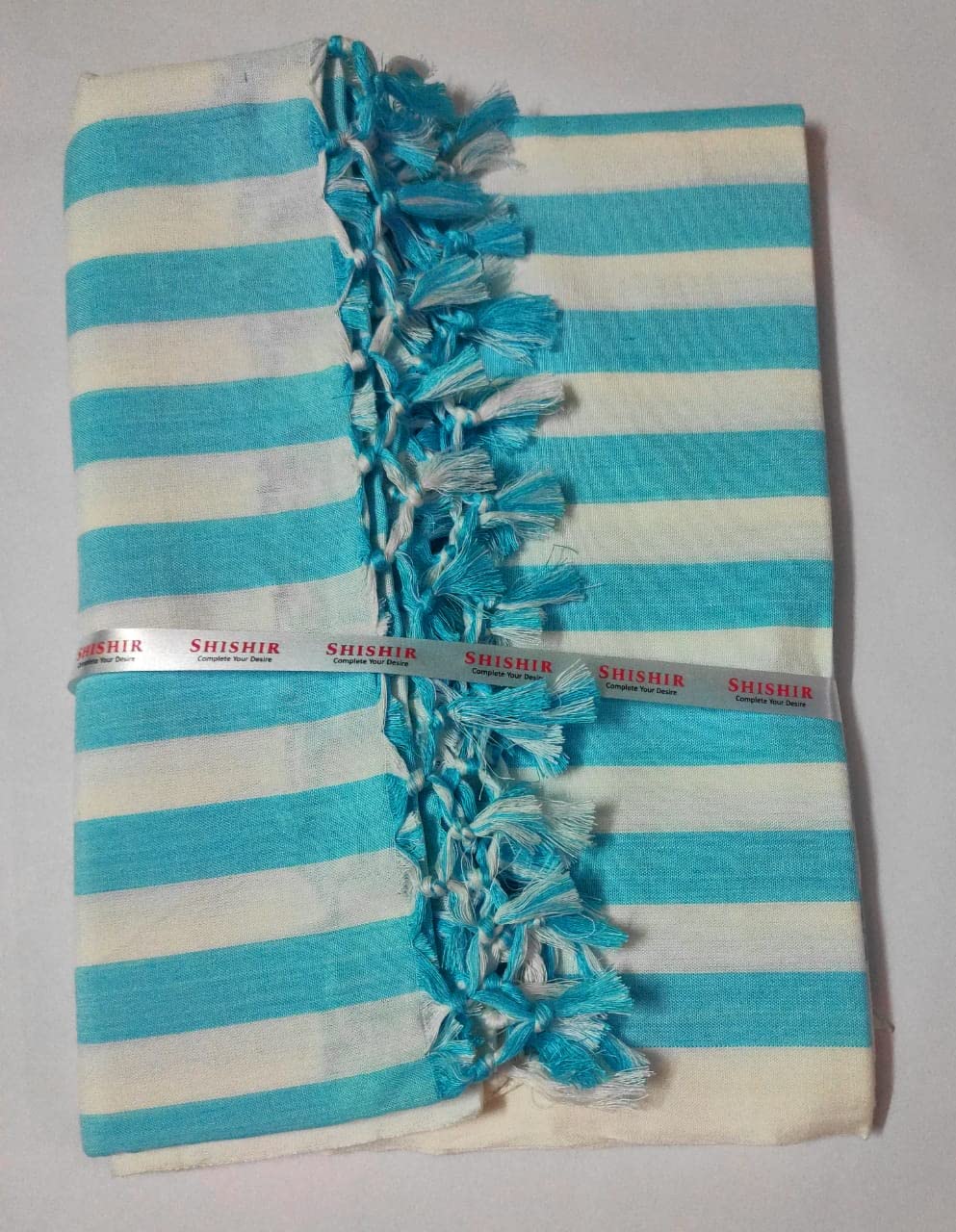 Shishir Exclusive Pure Cotton/Summer/Single/Thin Layer/Soft Top Sheet/Odne Wali Single Layer Chadar (Single- Blue White Pack of 1) Size - 50X90 inches-image-14