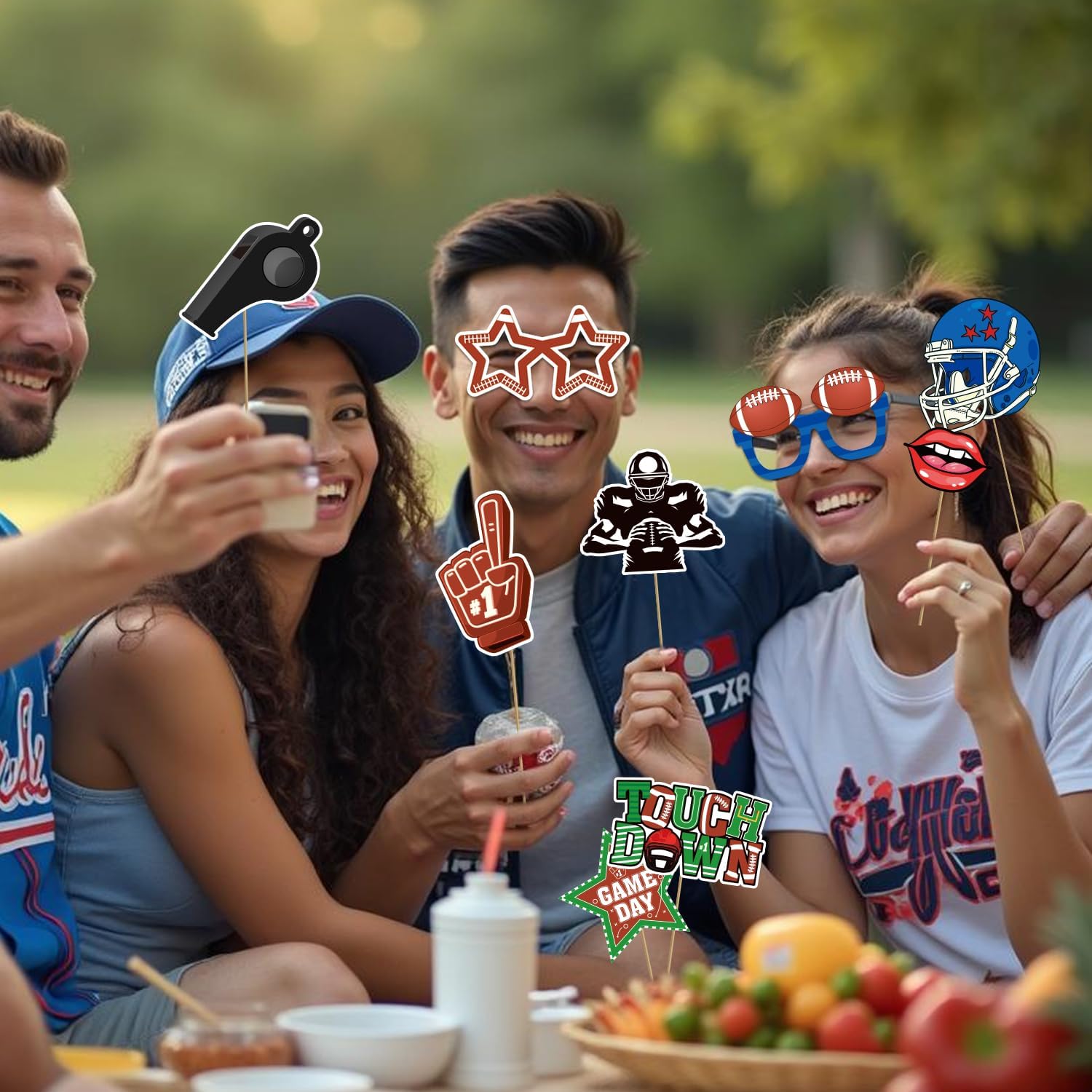 Football Decor, Football Party Decorations Set Includes Footbal l Picture Frame, 25Pcs Footbal l Photo Booth Props, Sports Themed Party Decorations for Game Time Tailgate - Image 6